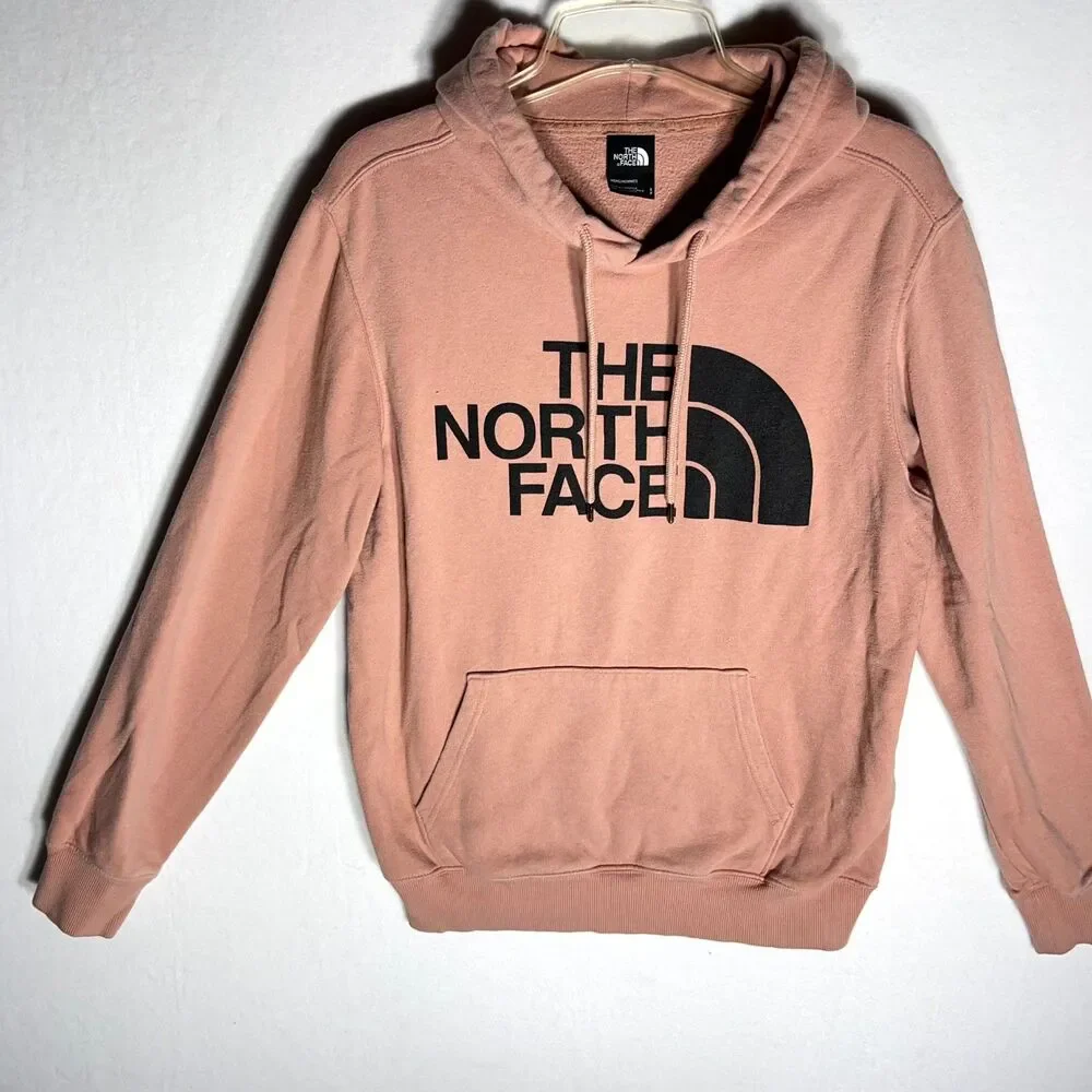 The North Face Sweat Shirt Hoodie‎ Pink with Black Lettering Mens Size S
